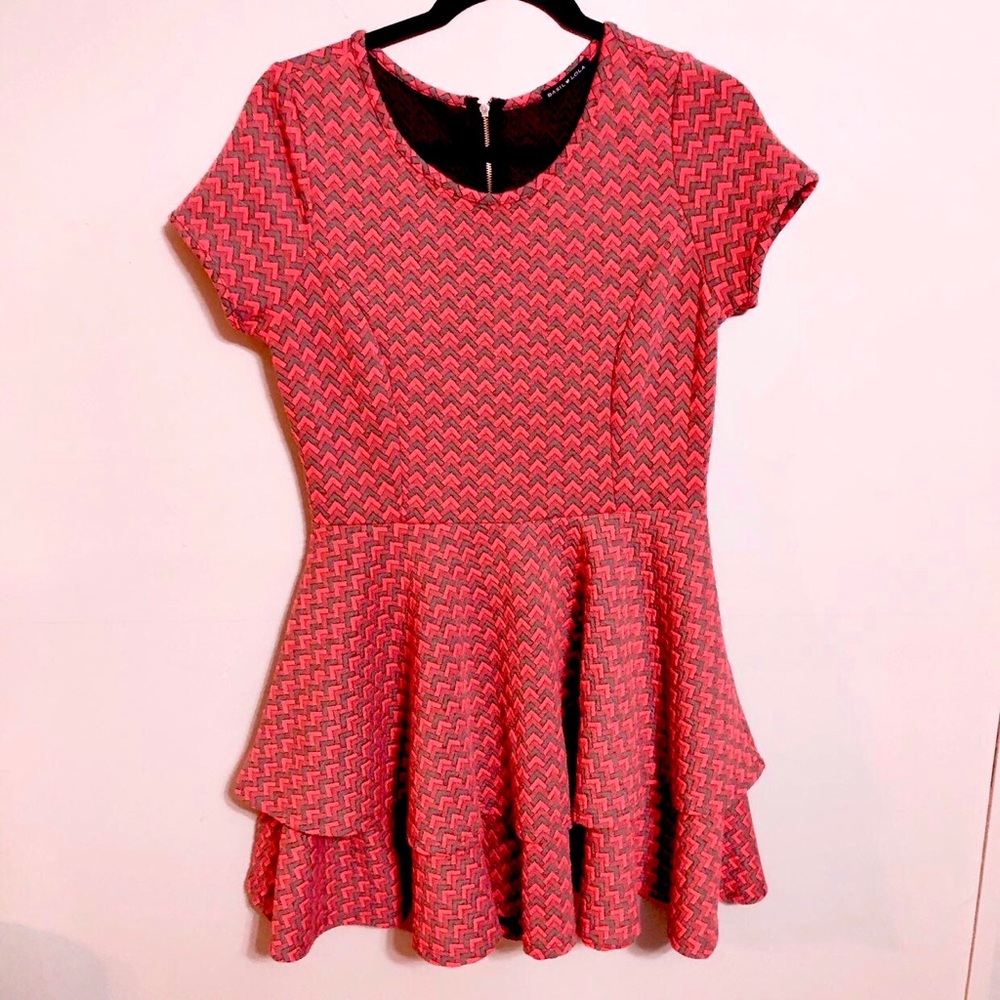 Basil Heart Lola Pink/gray tunic/mini dress